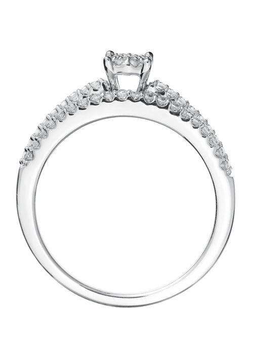 9ct White Gold 0.25ct Diamond Bridal Set Ring