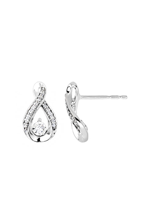 9ct White Gold 0.12ct Diamond Stud Earrings