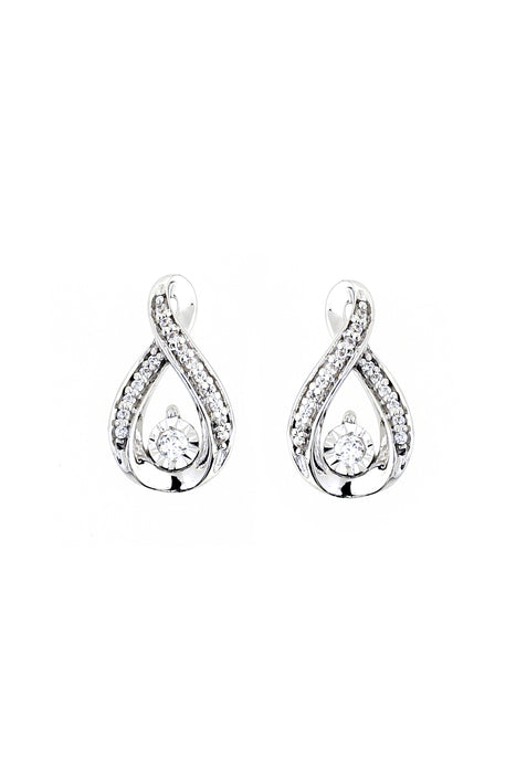 9ct White Gold 0.12ct Diamond Stud Earrings