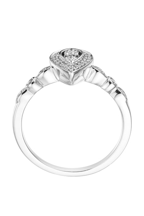 9ct White Gold 0.10ct Diamond Pear Ring