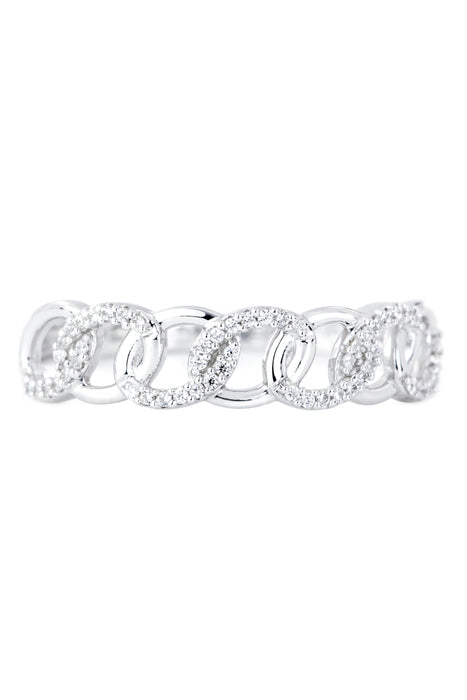 Sterling Silver Diamond Braided Eternity Ring