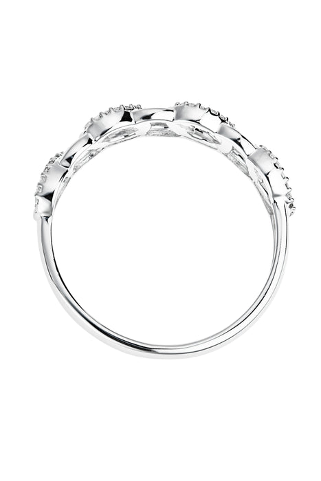 Sterling Silver Diamond Braided Eternity Ring