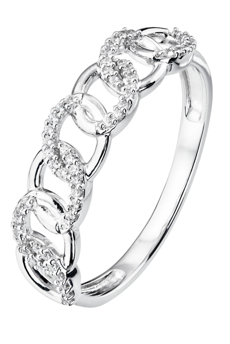 Sterling Silver Diamond Braided Eternity Ring