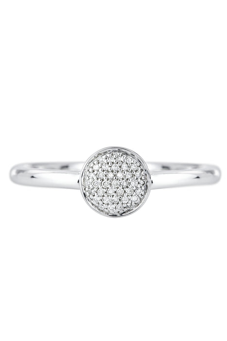 9ct White Gold Diamond Round Cluster Ring