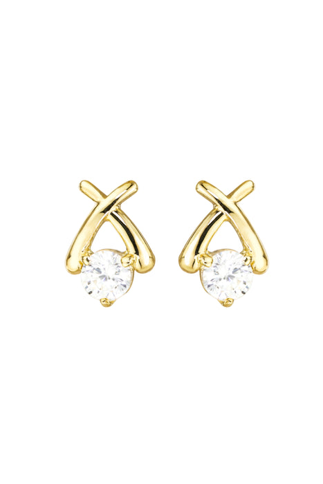 9ct Yellow Gold Cubic Zirconia Kiss Stud Earrings and Pendant Set