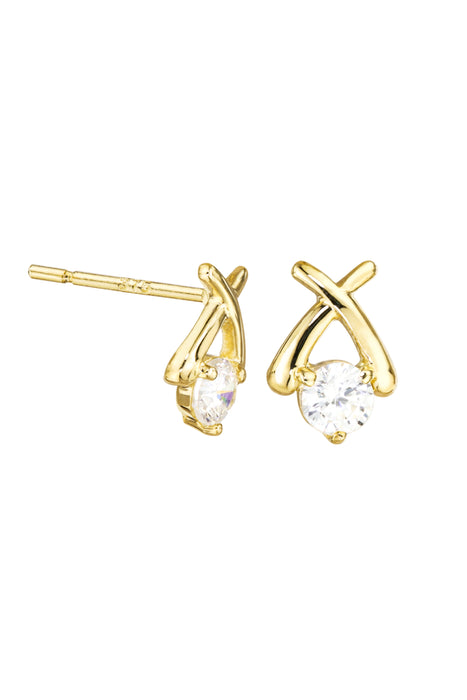 9ct Yellow Gold Cubic Zirconia Kiss Stud Earrings and Pendant Set