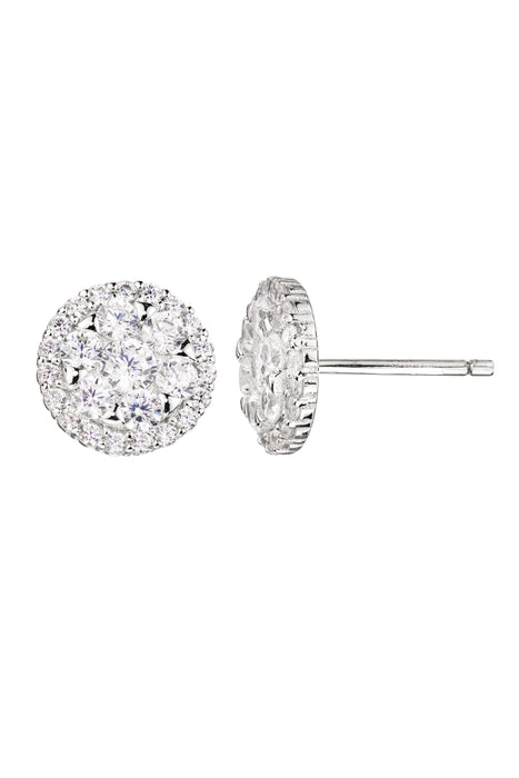 Sterling Silver Cubic Zirconia Round Earring and Pendant Set