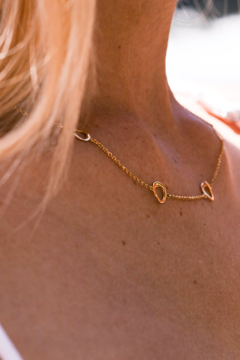 9ct Yellow Gold Station Necklace