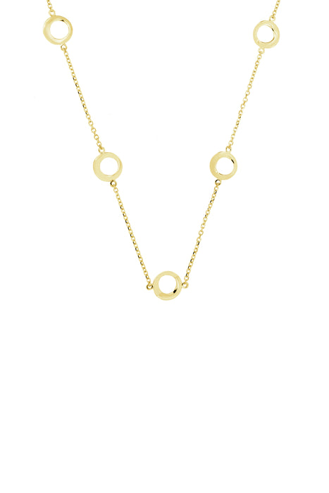 9ct Yellow Gold Station Necklace