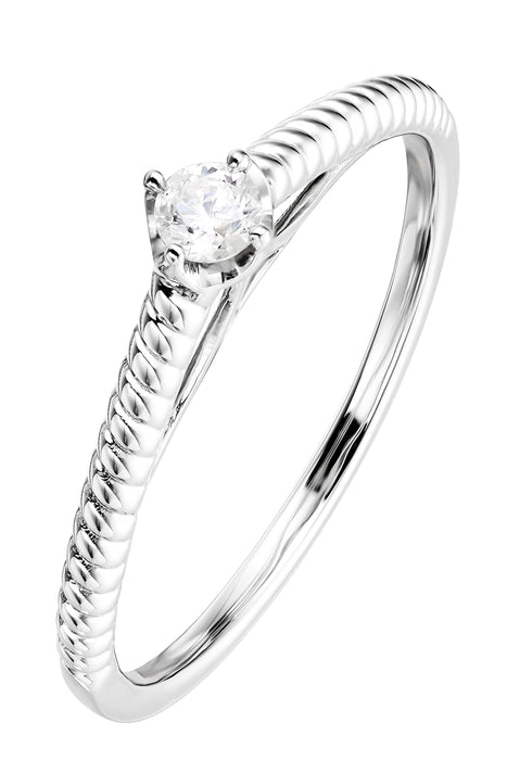 9ct White Gold Diamond Solitaire Ring