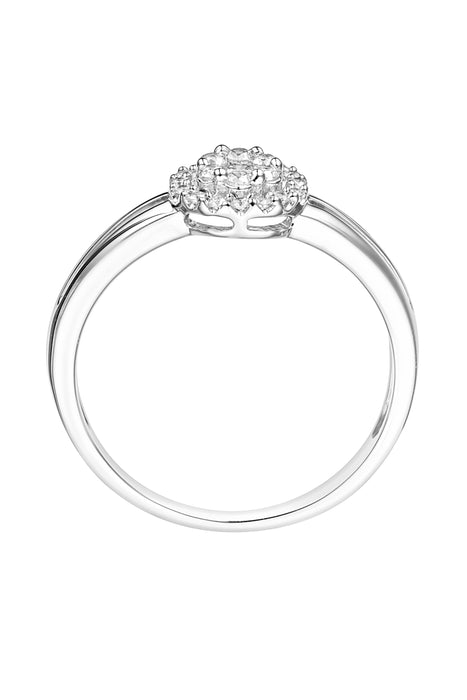 9ct White Gold 0.22ct Diamond Cluster Halo Ring