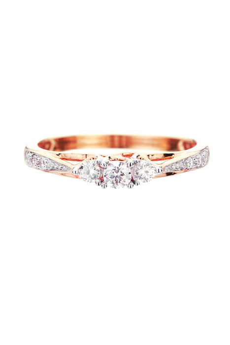 9ct Rose Gold 0.23ct Three Stone Diamond Ring