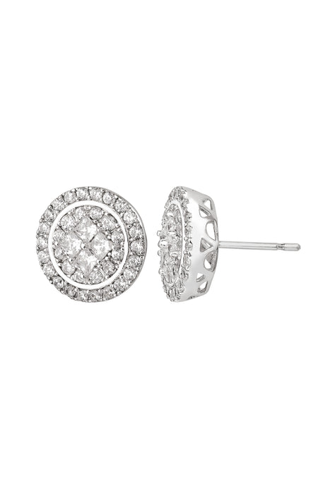 Sterling Silver Cubic Zirconia Round Stud Earrings