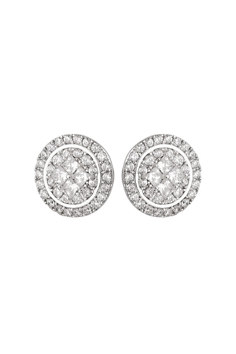 Sterling Silver Cubic Zirconia Round Stud Earrings