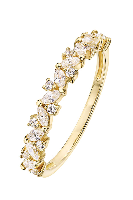 9ct Yellow Gold Cubic Zirconia Half Eternity Ring