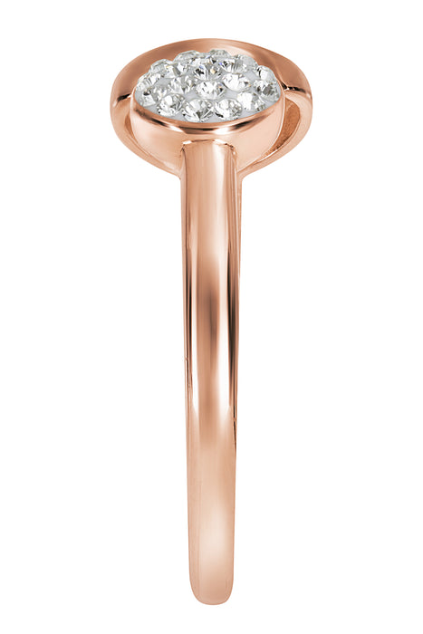 Sterling Silver Rose Gold Plated Crystal Open Ring