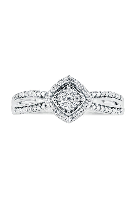 9ct White Gold 0.10ct Diamond Ring