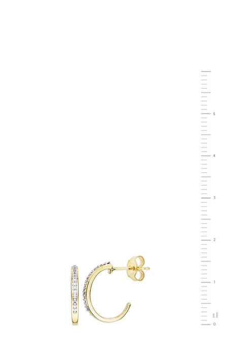 9ct Yellow Gold Diamond Hoop Earrings