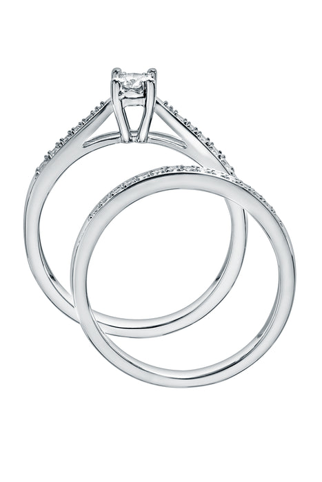 9ct White Gold 0.30ct Diamond Bridal Set Ring