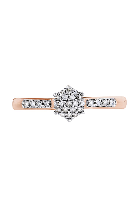 9ct Rose Gold 0.10ct Diamond Cluster Ring