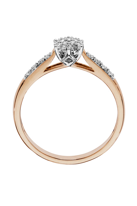 9ct Rose Gold 0.10ct Diamond Cluster Ring