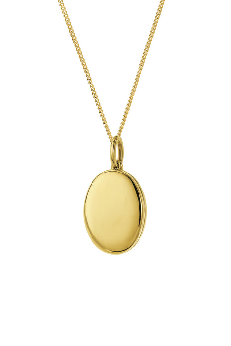 Gold Plated Sterling Silver 20mm Oval Locket Necklace