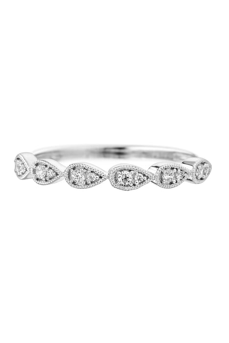 9ct White Gold 0.10ct Diamond Vintage Inspired Ring