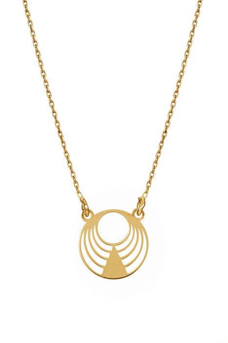 Gold Plated Sterling Silver Cut-Out Necklace