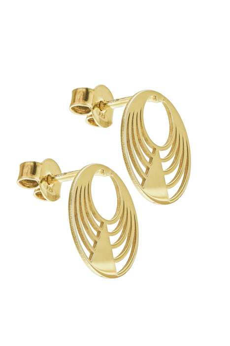 Gold Plated Sterling Silver Cut-Out 12mm Stud Earrings