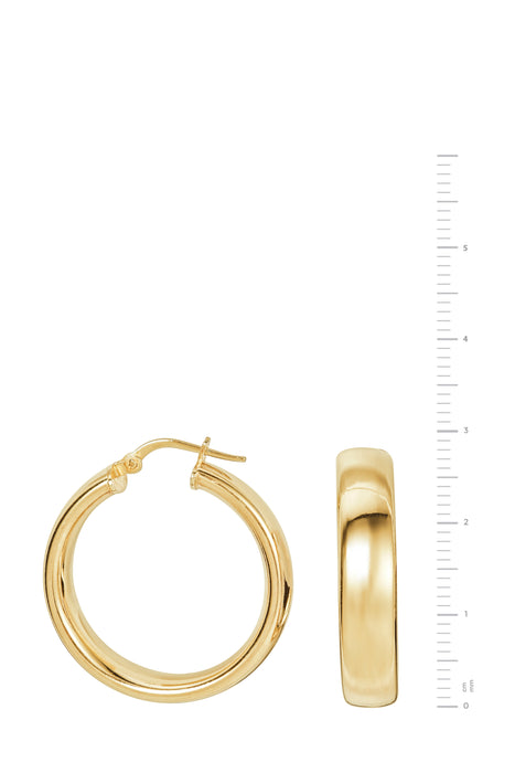 Sterling Silver Gold Plated Chunky 26mm Hoop Earrings