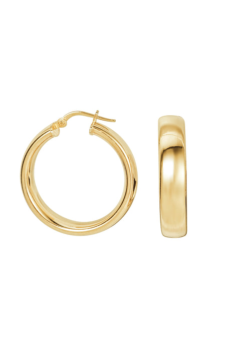 Sterling Silver Gold Plated Chunky 26mm Hoop Earrings