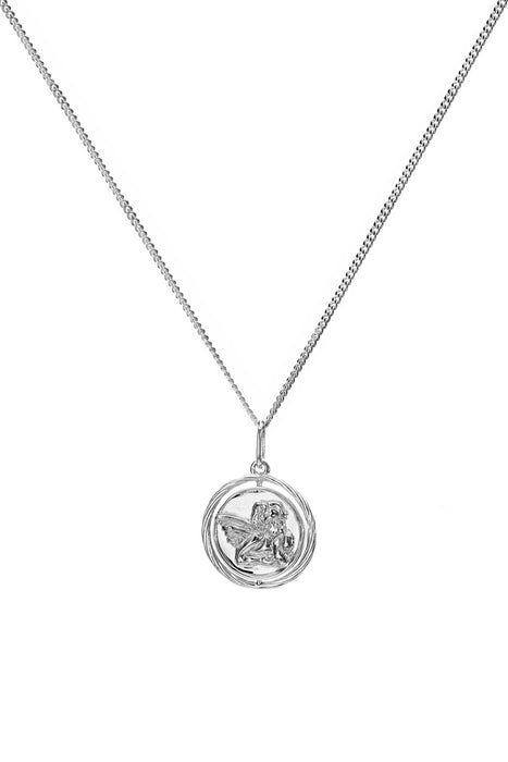 Sterling Silver Cherub Disc Pendant