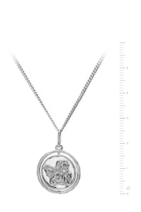 Sterling Silver Cherub Disc Pendant