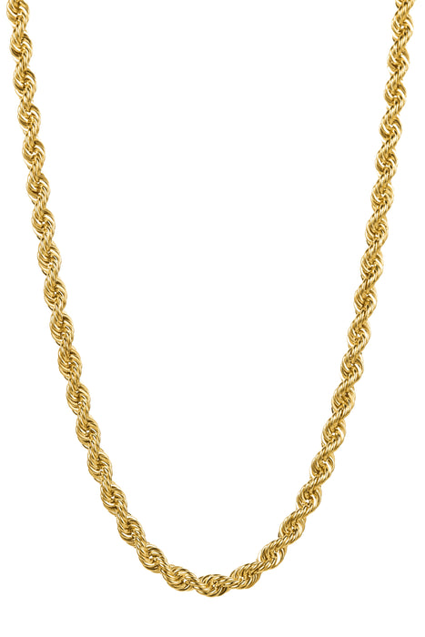 9ct Yellow Gold & Sterling Silver Bonded Rope Chain