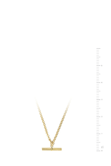 18ct Gold Plated Sterling Silver T-Bar Rolo Necklace