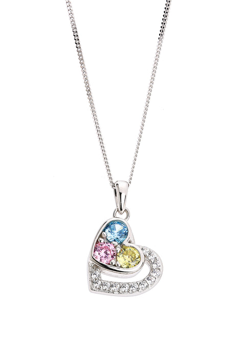 Sterling Silver Cubic Zirconia Heart Pendant