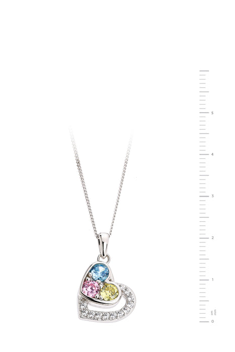 Sterling Silver Cubic Zirconia Heart Pendant