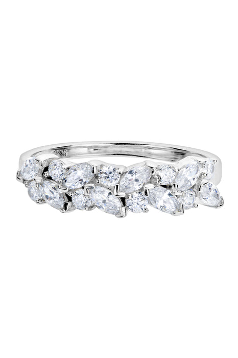 Sterling Silver Cubic Zirconia Vintage Band Ring