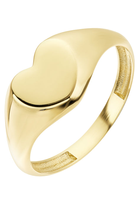 9ct Yellow Gold Heart Signet Ring