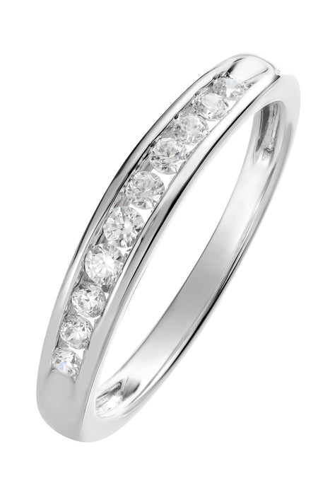 9ct White Gold 0.25ct Diamond Channel Set Eternity Ring