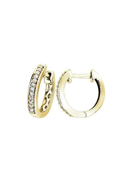 9ct Yellow Gold 0.10ct Diamond Hoop Earrings