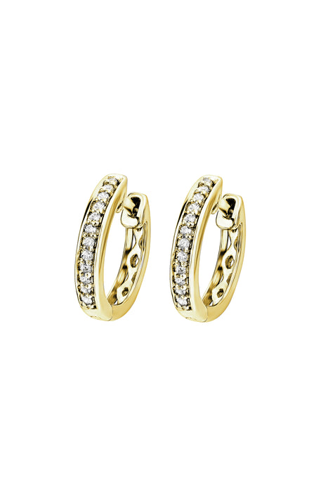 9ct Yellow Gold 0.10ct Diamond Hoop Earrings