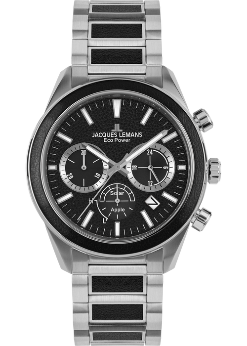 Eco Power Solar Chronograph Stainless Steel Men's Bracelet Watch