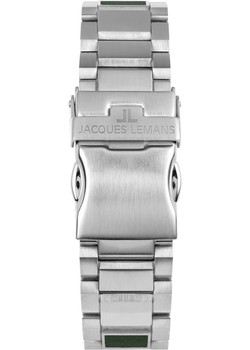 Eco Power Solar Chronograph Stainless Steel Green Men's Bracelet Watch