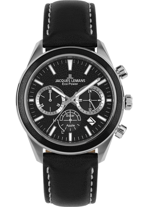 Eco Power Solar Chronograph Black Vegan Strap Men's Watch