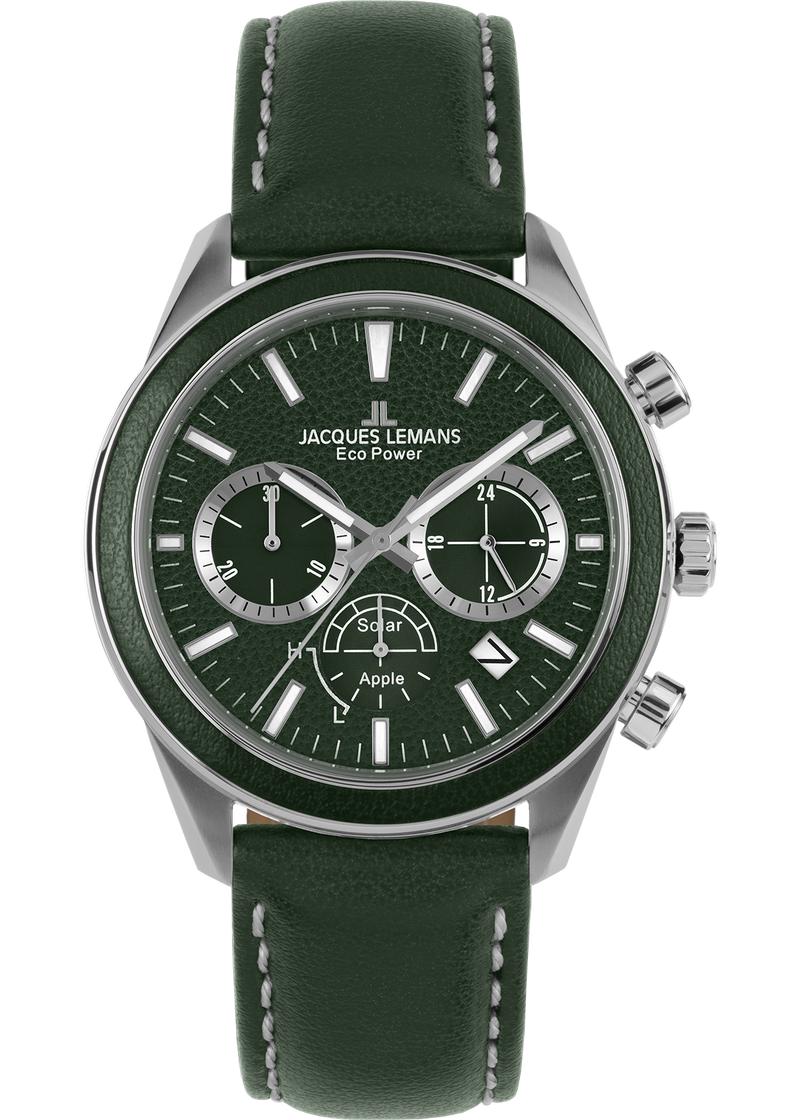 Eco Power Solar Chronograph Green Vegan Strap Men's Watch