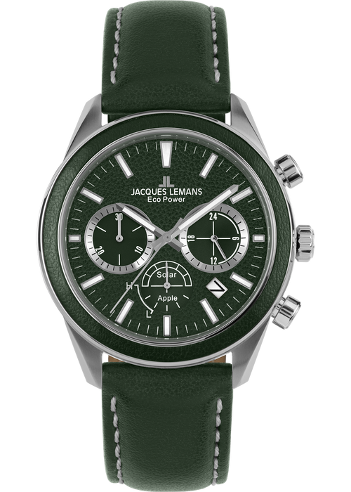 Eco Power Solar Chronograph Green Vegan Strap Men's Watch