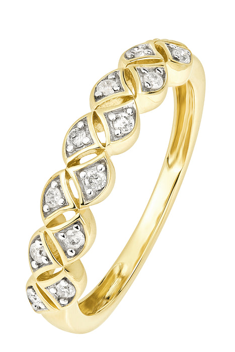 9ct Yellow Gold Diamond Ring