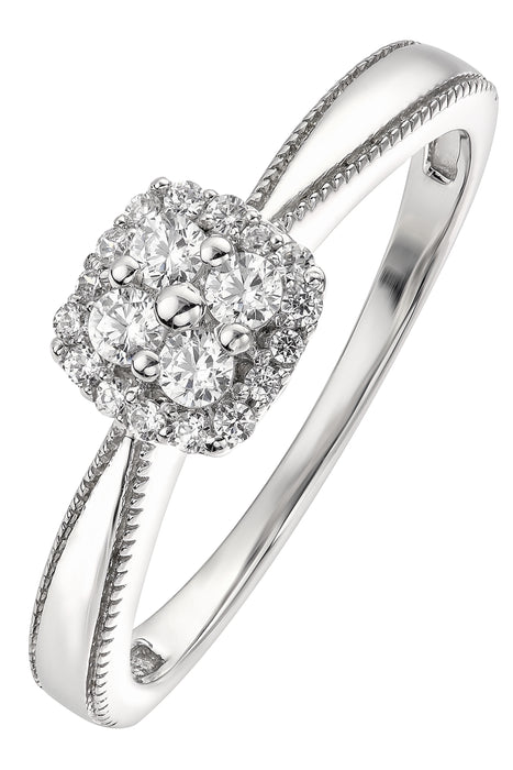 9ct White Gold 0.25ct Diamond Ring