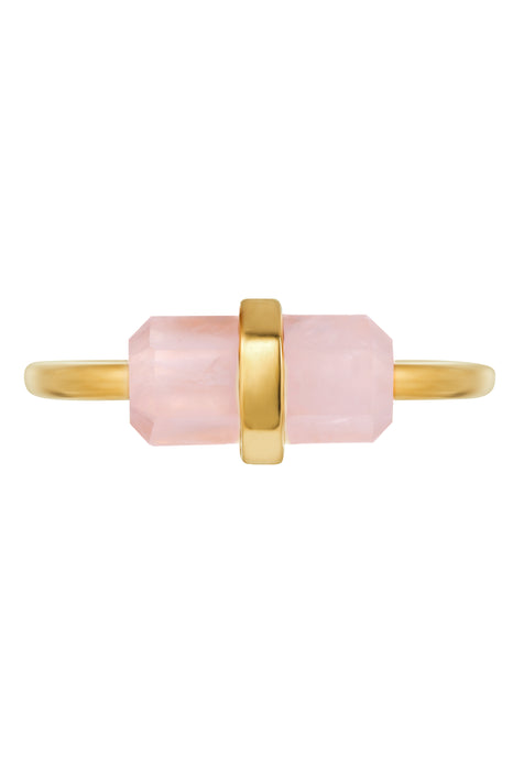 18ct Gold Plated Sterling Silver Rose Quartz Ring